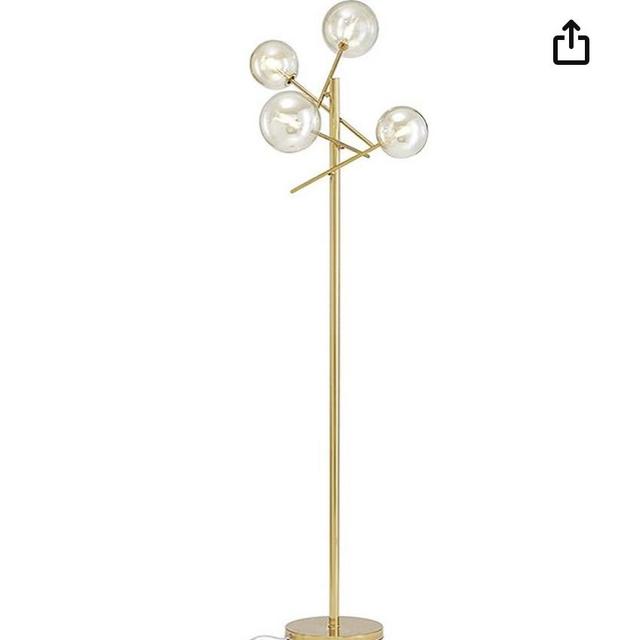 Dellemade TD00145 Sputnik Chandelier Floor Lamp for Bedroom,4-Lights Glass Shade Floor Lamps for Living Room,Brass/Gold