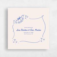Blue Wedding Save the Date - Aubrey Square