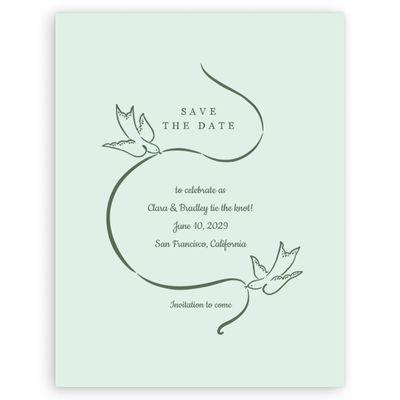 Mint, Green Wedding Digital Save the Date - Camarine Portrait