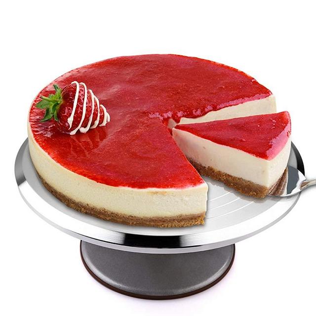 Cake Stand, 12'' Cake Spinner Cake Decorating Supplies, Round Decorating Turntable Revolving Aluminum Table Holder Baking Display Tray Plate Tools Accessories for Birthday Wedding Party
