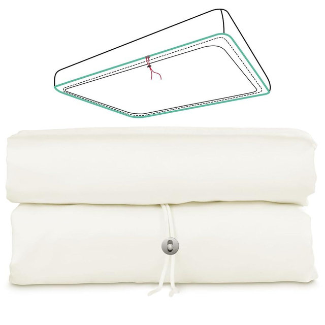 King Fitted Sheet Only Extra Deep Pocket Fits 14" to 18" Mattress, 100% Long-Staple Cotton Dual-Lock Fitted Sheet for King Bed, Luxury Soft and Comfort, 1000 Thread Count