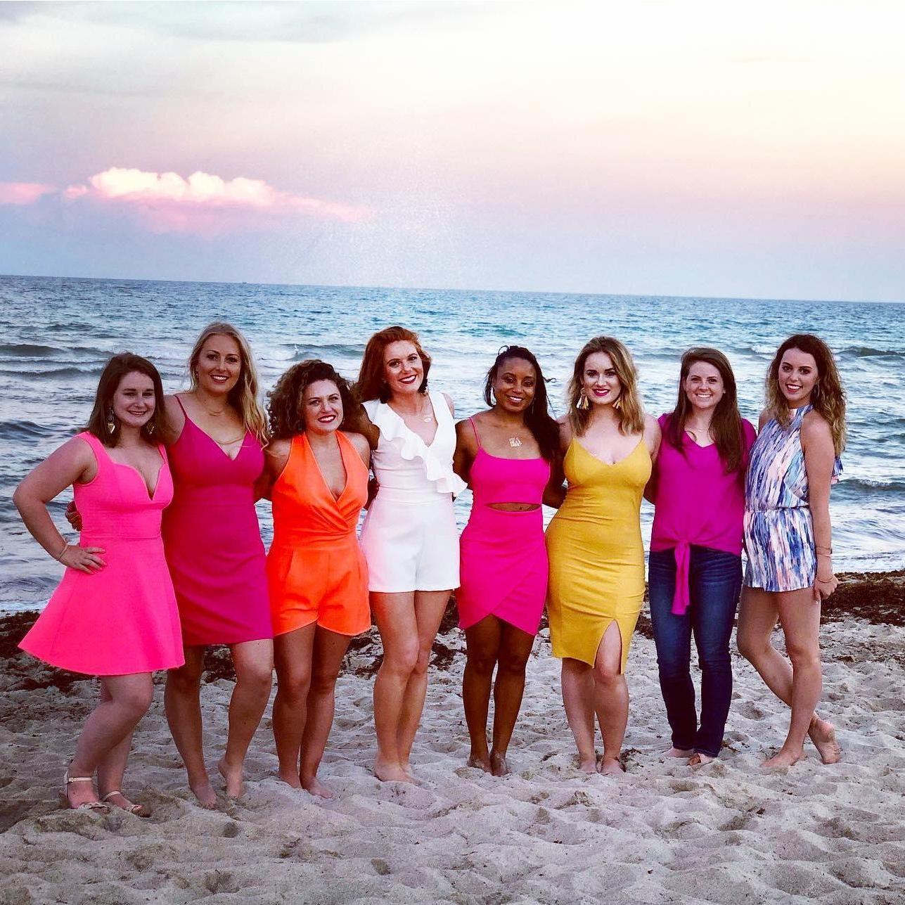 Bachelorette trip in Miami! From left to right:
Jennifer, Candice, Haley, Jordan, Aubrey, Ashlee, and Christina