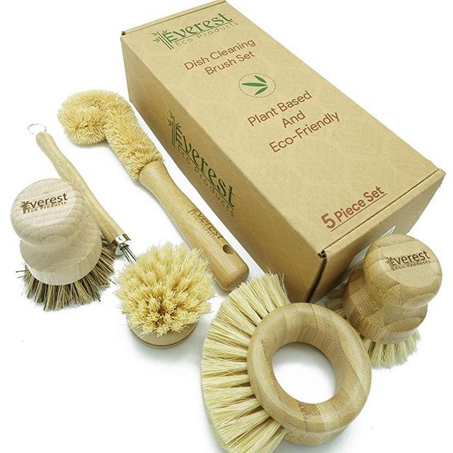 Eco Friendly Kitchen Dish Cleaning Set - Biodegradable and Highly Durable | Perfect for Zero Waste Homes | 5 Piece Set