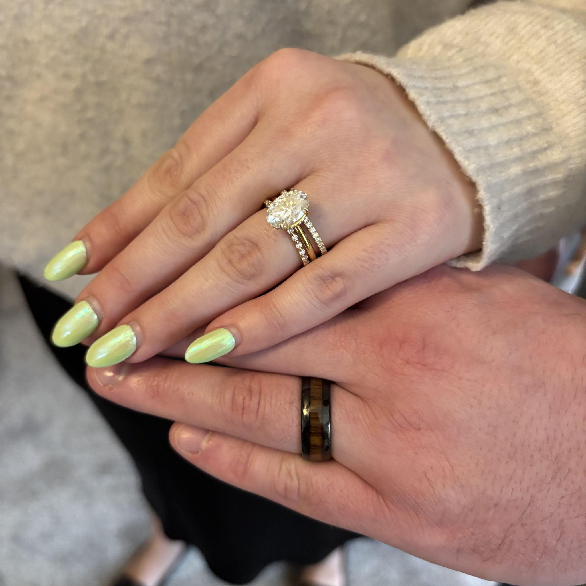 First picture with our wedding bands on!