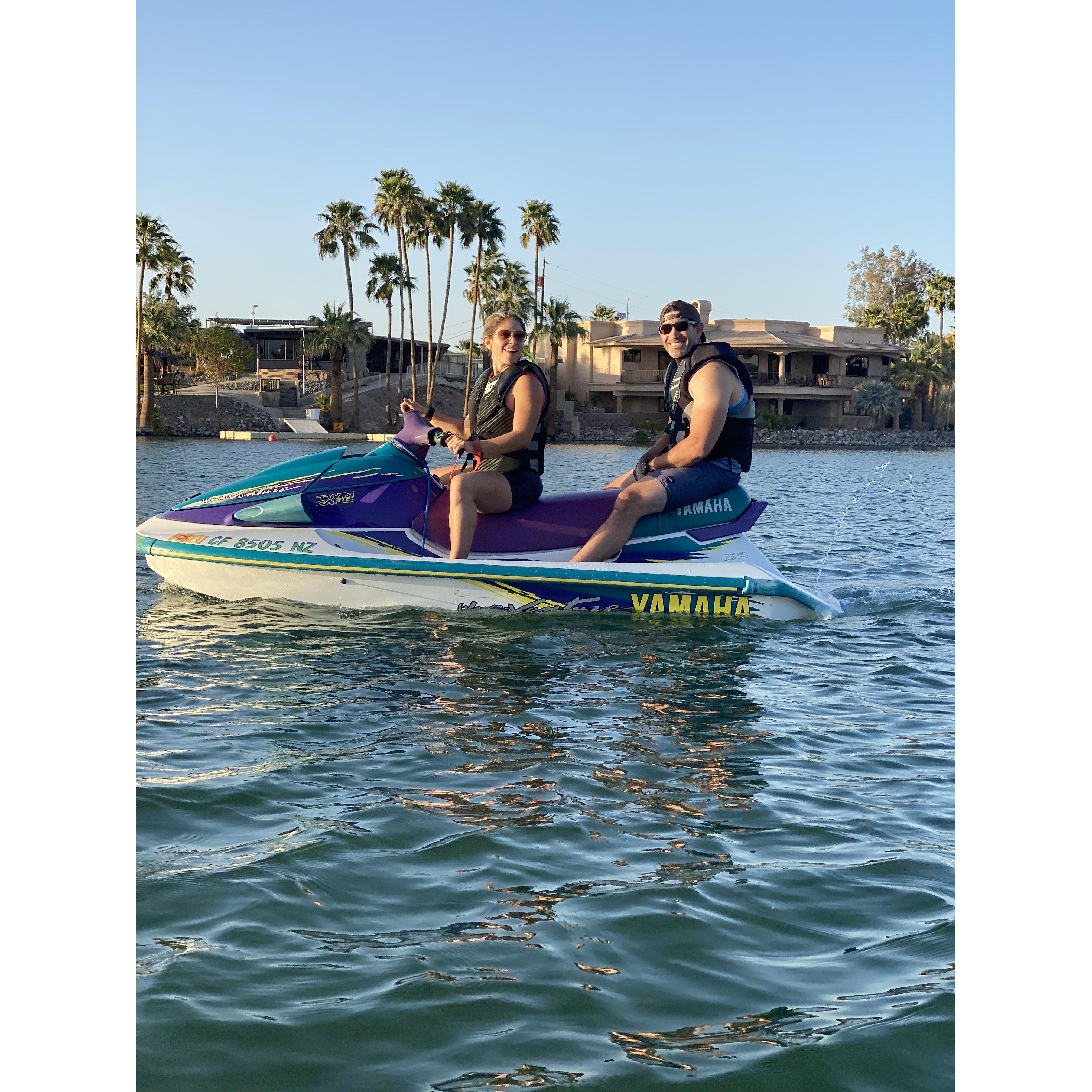 Jet Skiing at Grandma and Grandpas River House. Yuma, AZ
