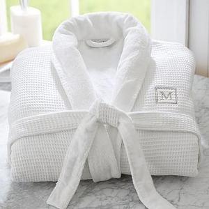 Waffle Weave Resort Robe, Small, White