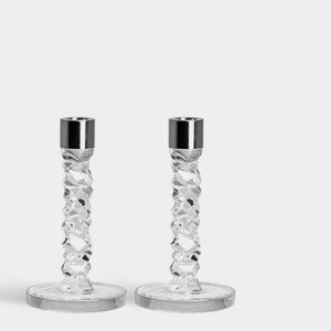 Carat - Carat Candlestick Silver Small - Set of 2