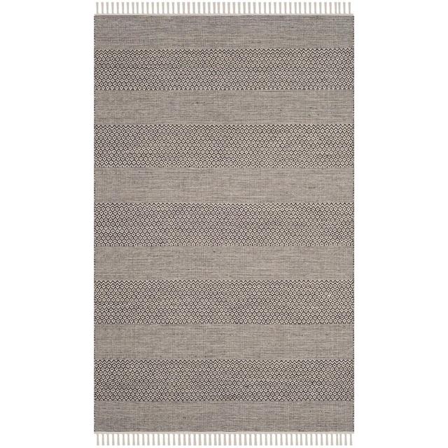 Jodi Geometric Handmade Flatweave Cotton Ivory/Anthracite Area Rug