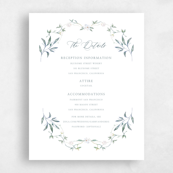 Juniper | White | Zola Wedding Enclosure Cards