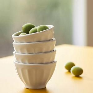 The Latte Stoneware Nut Bowls, Set of 4 | Color: Cream