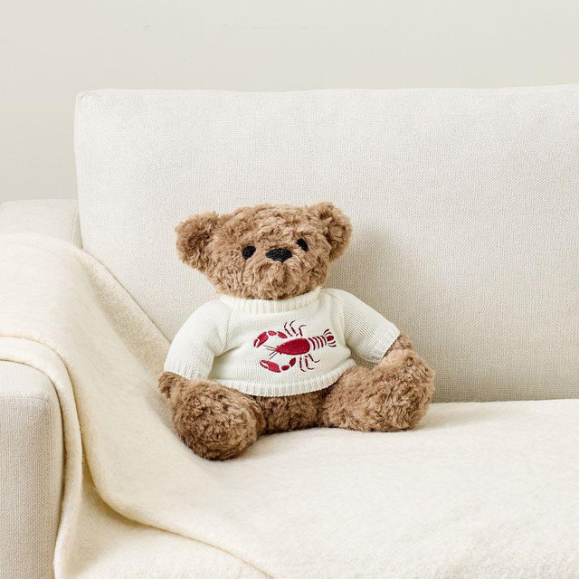 Bear with Lobster Sweater Shaped Pillow, Multi, 11" x 12"