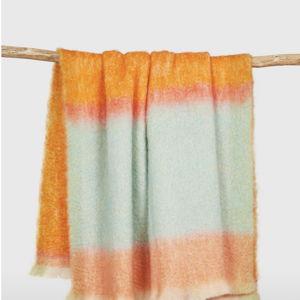 Rozco Peach and Blue Mohair Throw