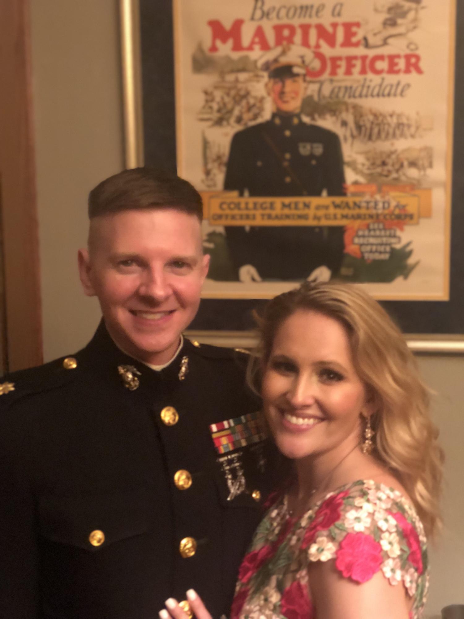 August 13, 2021: John and Alyssa were invited to the Sunset Parade at 8th and I Marine Barracks in DC. The parade was cancelled due to weather, but they still had a fun time with the Marines!