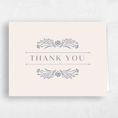 Blue Rustic Wedding Thank You - Basel Landscape