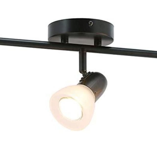 XiNBEi Lighting Track Light, 3 Light Kitchen Ceiling Light with Glass, Modern Black Track Bar Lighting XB-TR1237-3-MB