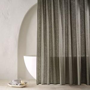 Linen Shower Curtain Green - Casaluna