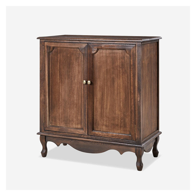 Hippe 34"Tall-2 Door Farmhouse Style Accent Cabinet with Adjustable Legs|Hulala Home-WALNUT