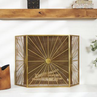 Starburst Foldable 3-Panel Living Room Fireplace Screen