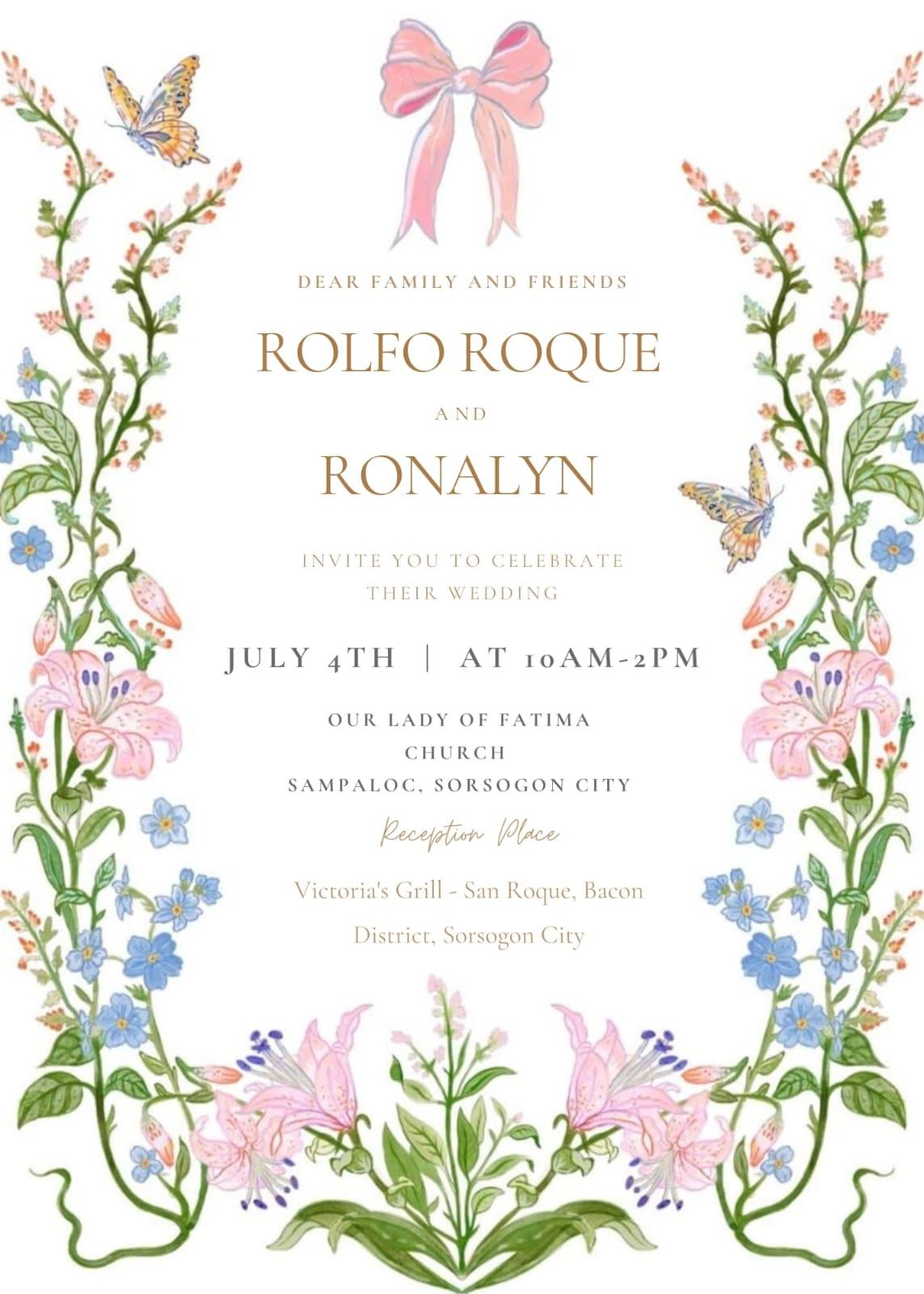 The Wedding Website of Rolfo Roque and Ronalyn Haveria