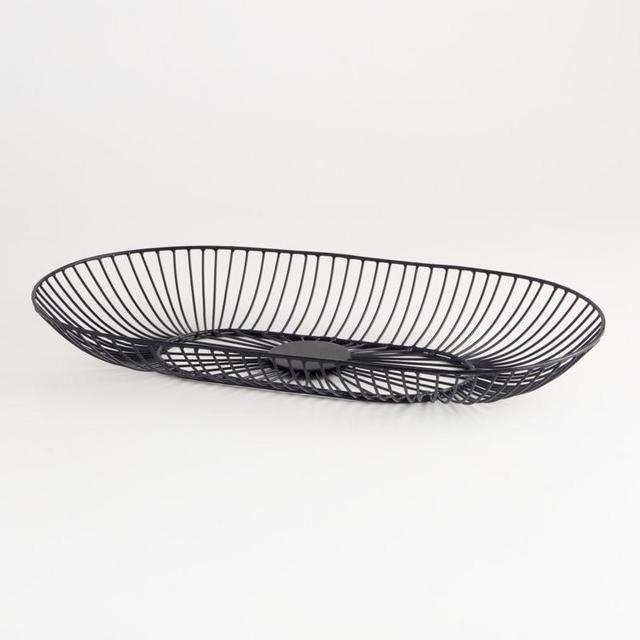 Crate and Barrel Harrison Oval Iron Basket