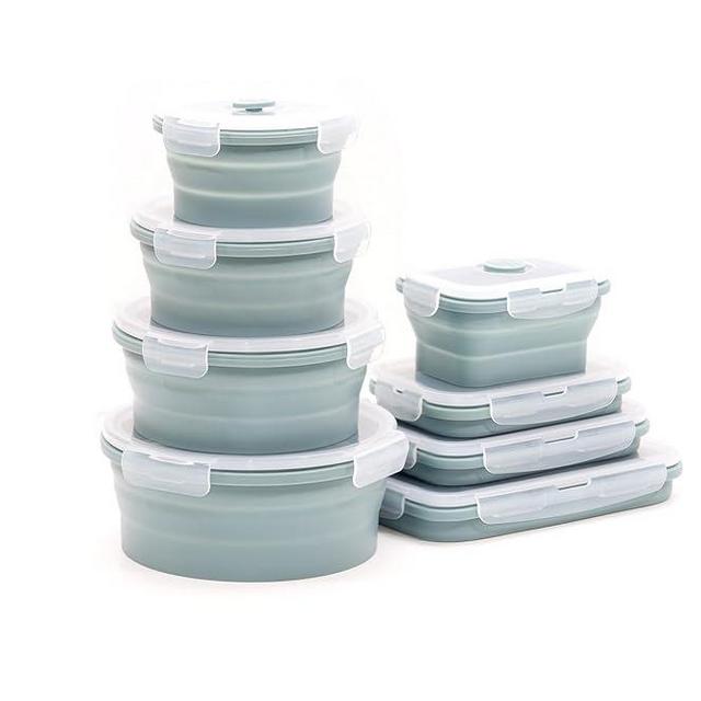 K HOME VT Collapsible Silicone Food Storage Container Set (BLUE)