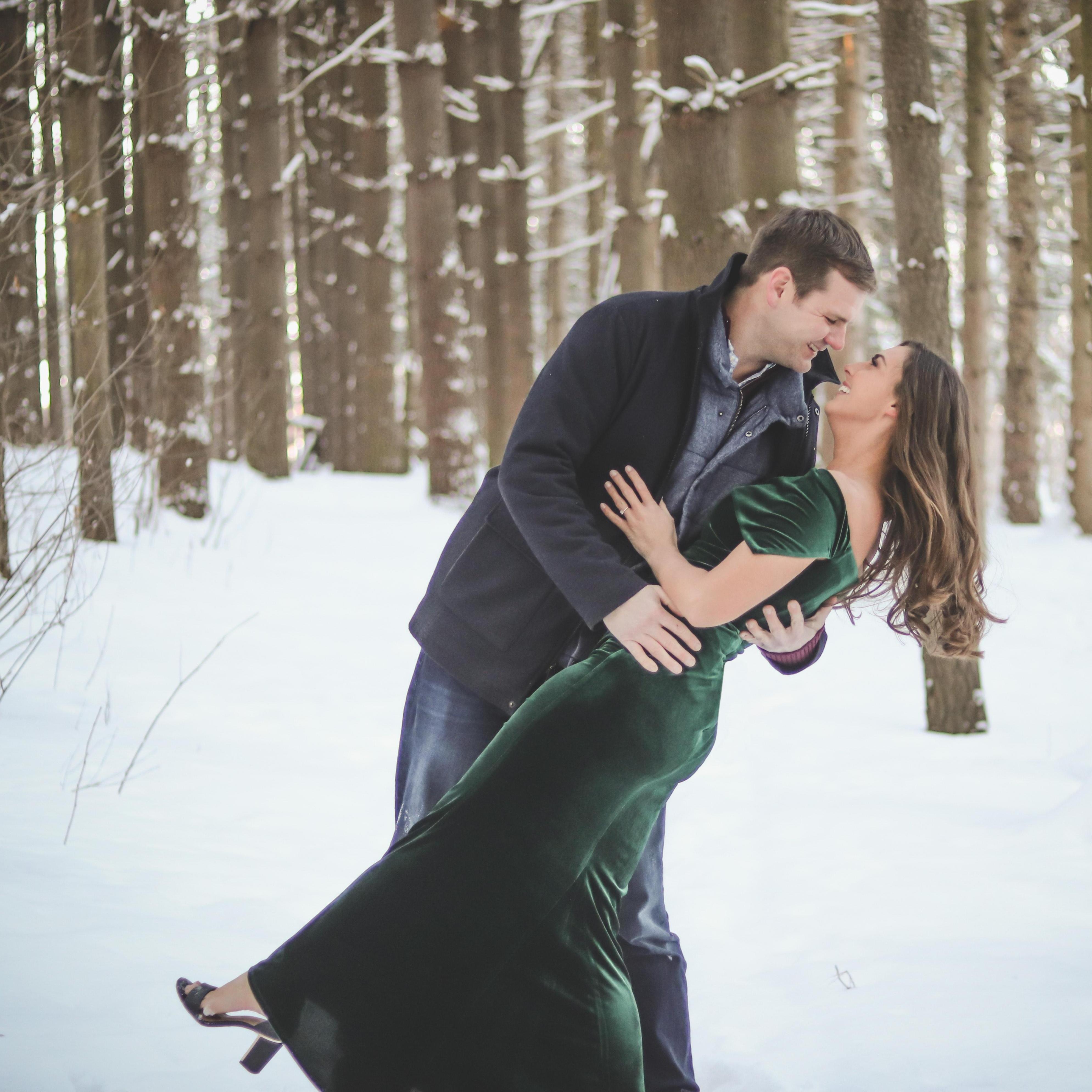 Smiling through the pain of taking engagement photos in -17 degree weather...