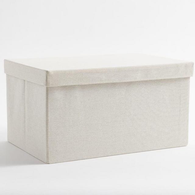 Linen Large Closet Lidded Basket - Gray