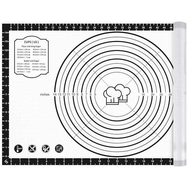 Silicone Baking Mat,26" x 16" Non-slip Dough Rolling Pastry Mat Non Stick Baking Sheet Mat with Measurement Cookies,Macarons,Bread