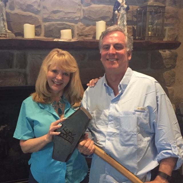 Bill proudly holds The Hammer of Glory!