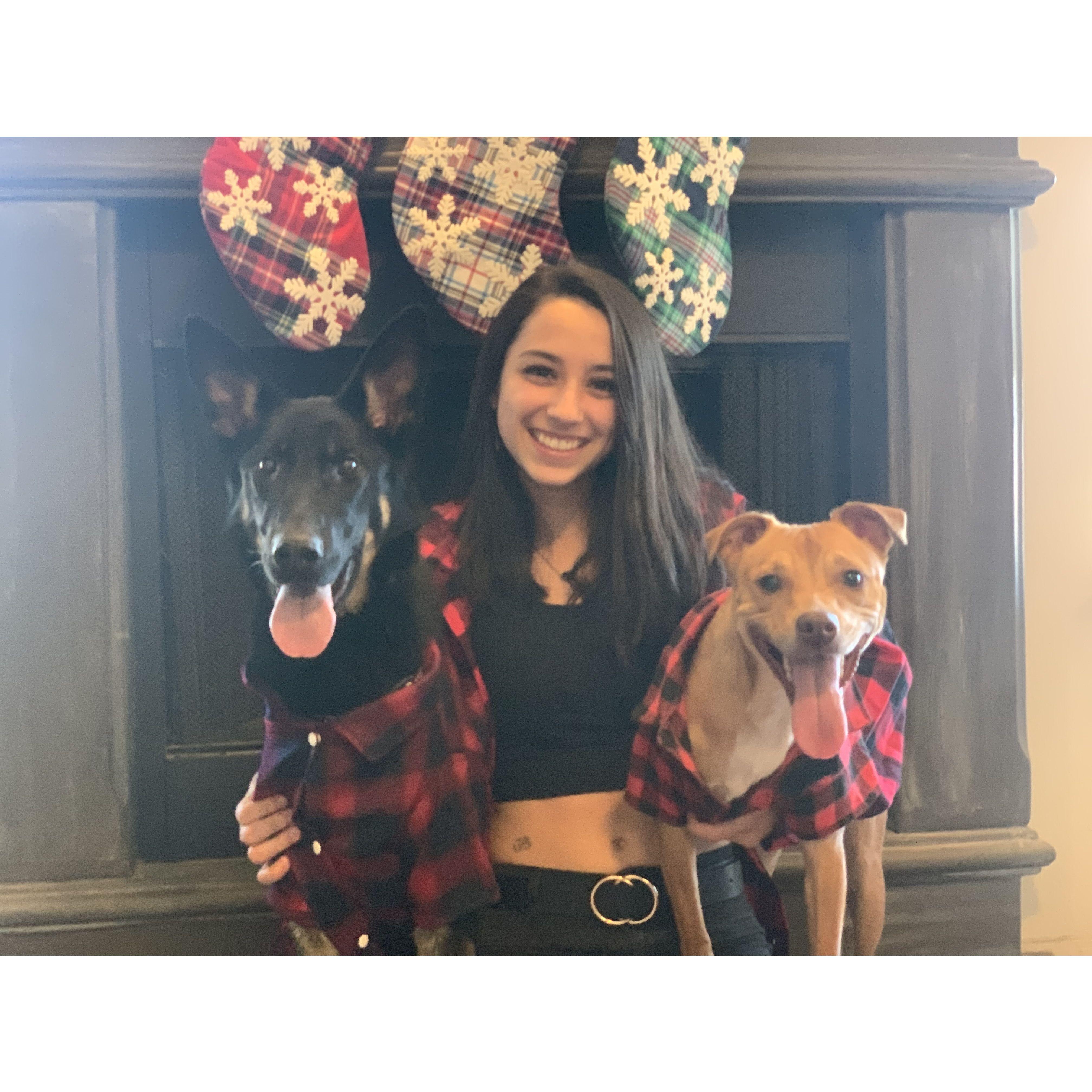 Anthony helped Bridget take Christmas card pictures during their first Christmas together!
