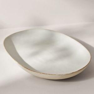 The Jasper Portuguese Stoneware Serving Platter in White