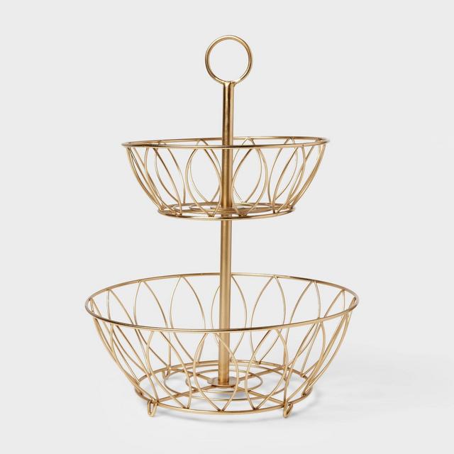 Iron Wire 2-Tier Fruit Basket Gold - Threshold™