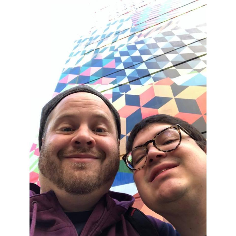 Our first big trip together in San Francisco.  This is outside the Museum of Modern Art.