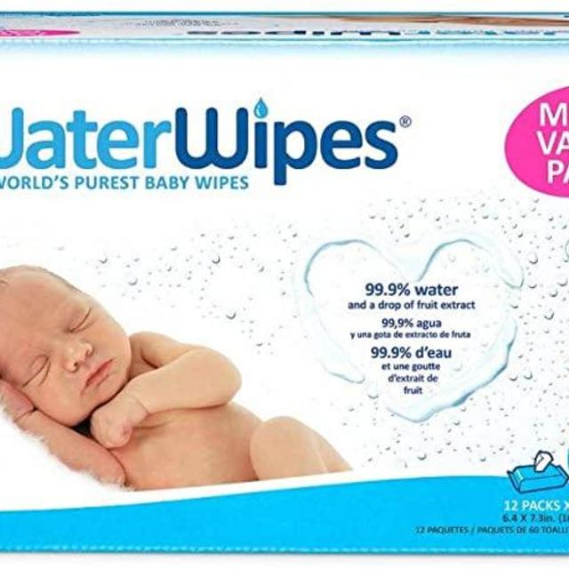 WaterWipes Unscented Baby Wipes, Newborn Skin, 12 Packs (720 Wipes)