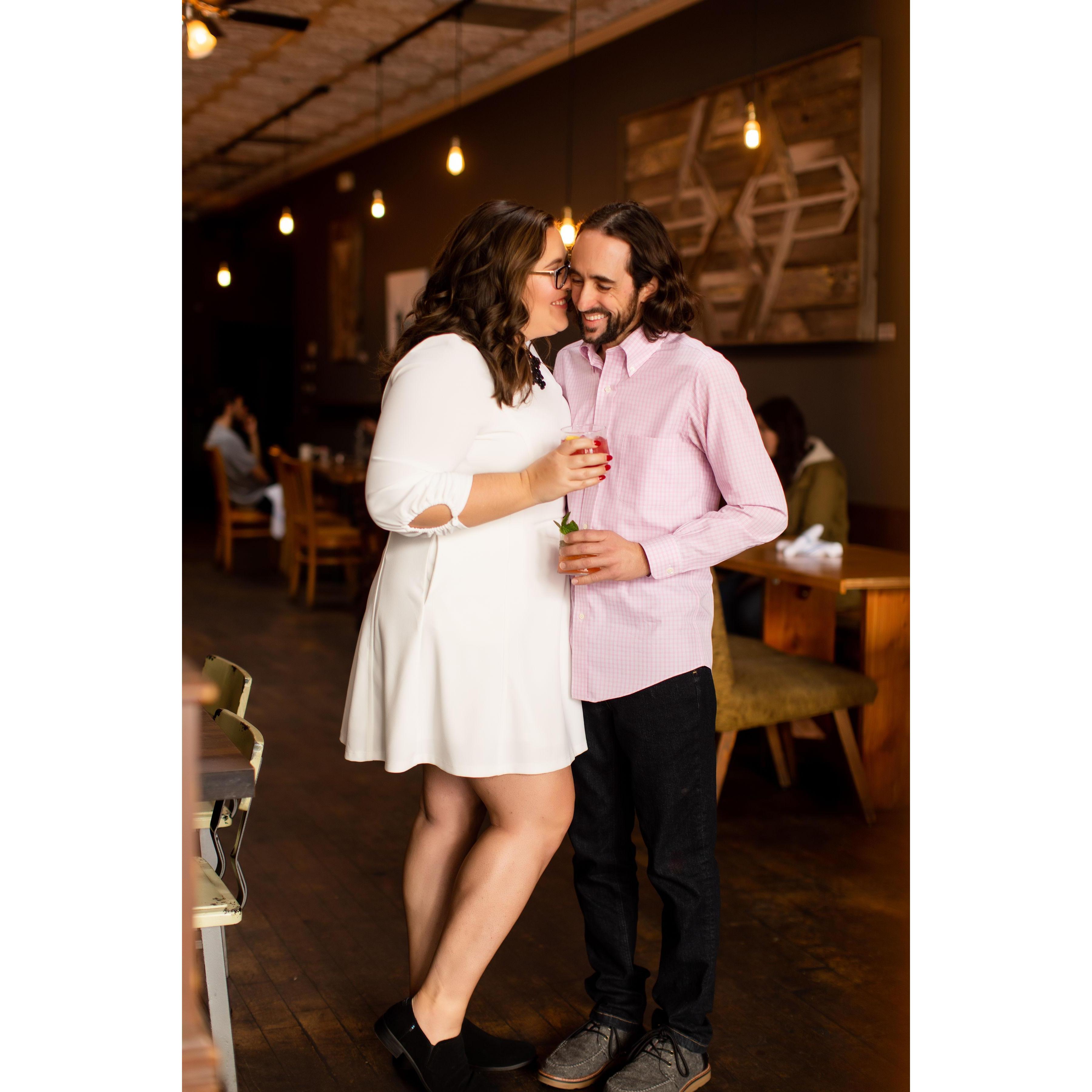 Engagement photos at Sidecar 2/29/20