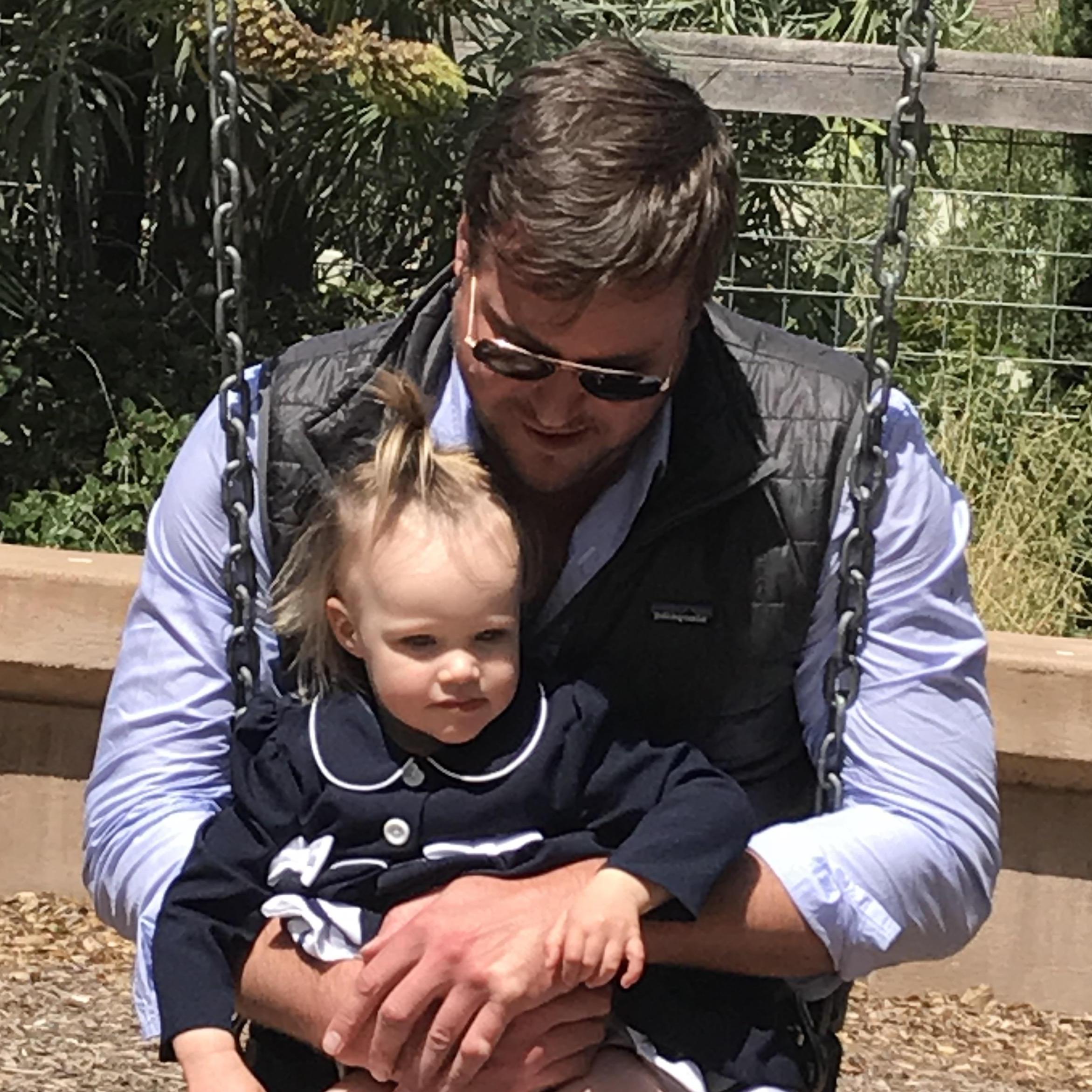 Wella and Daddy after church in Sausalito