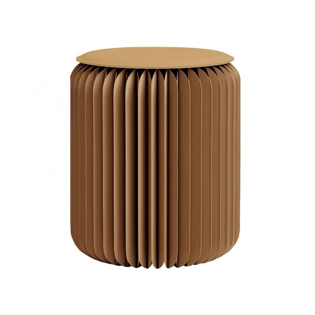 Folding Stool - 17Inch Home Furniture 660lb Load Capacity Foldable Paper Stool - Eco-Friendly Kraft Paper Honeycomb Design,Foldable to 1.2",Brown Modern Minimalist Stool for Living Room(Brown)