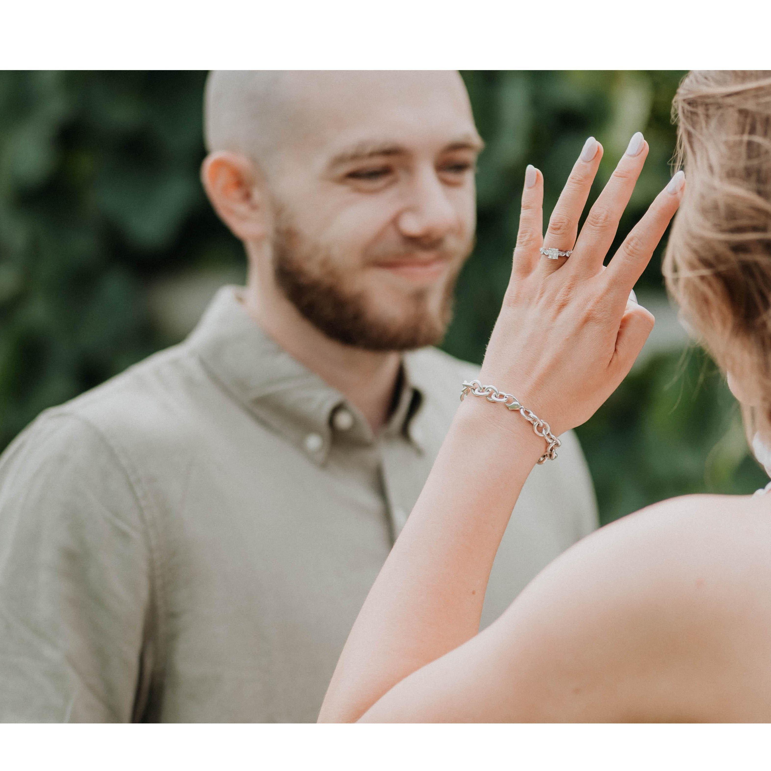 Showing off my ring (& Mikes face) :)