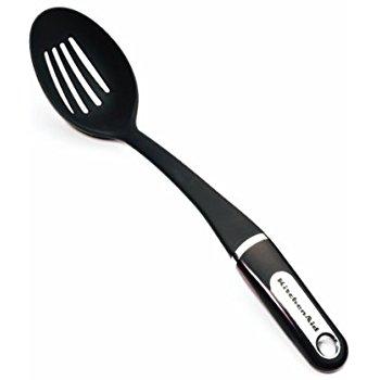 KitchenAid Nylon Slotted Spoon, Black