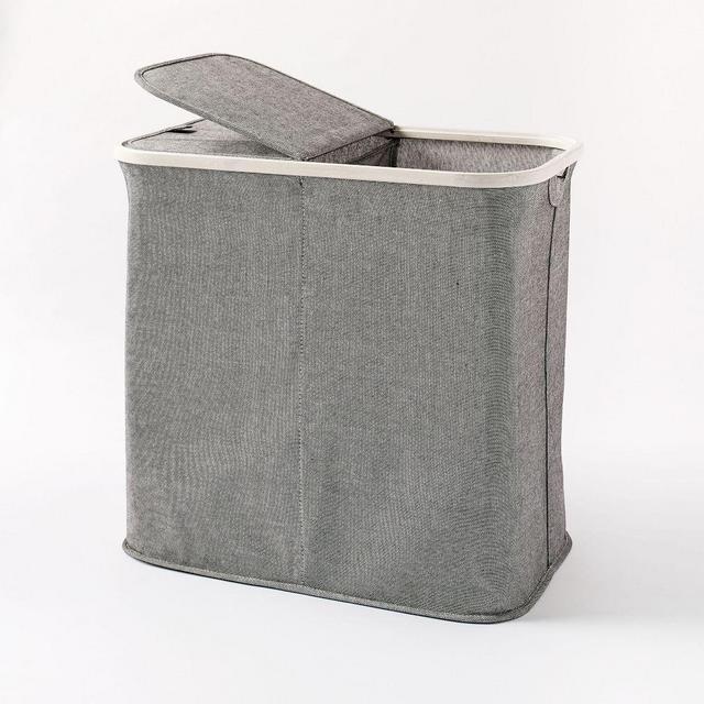 Bamboo Storage Hamper, Gray Washed