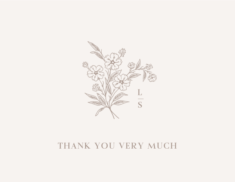Artura Landscape | Periwinkle Gray | Zola Thank You Cards