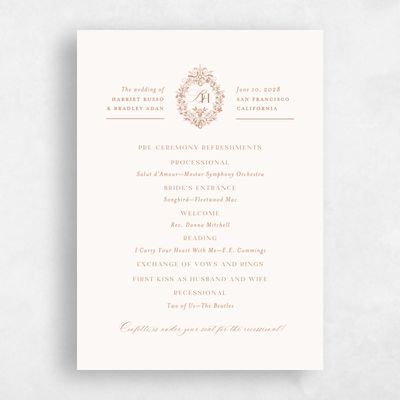 Tuscany, Brown Wedding Program - Lockwood