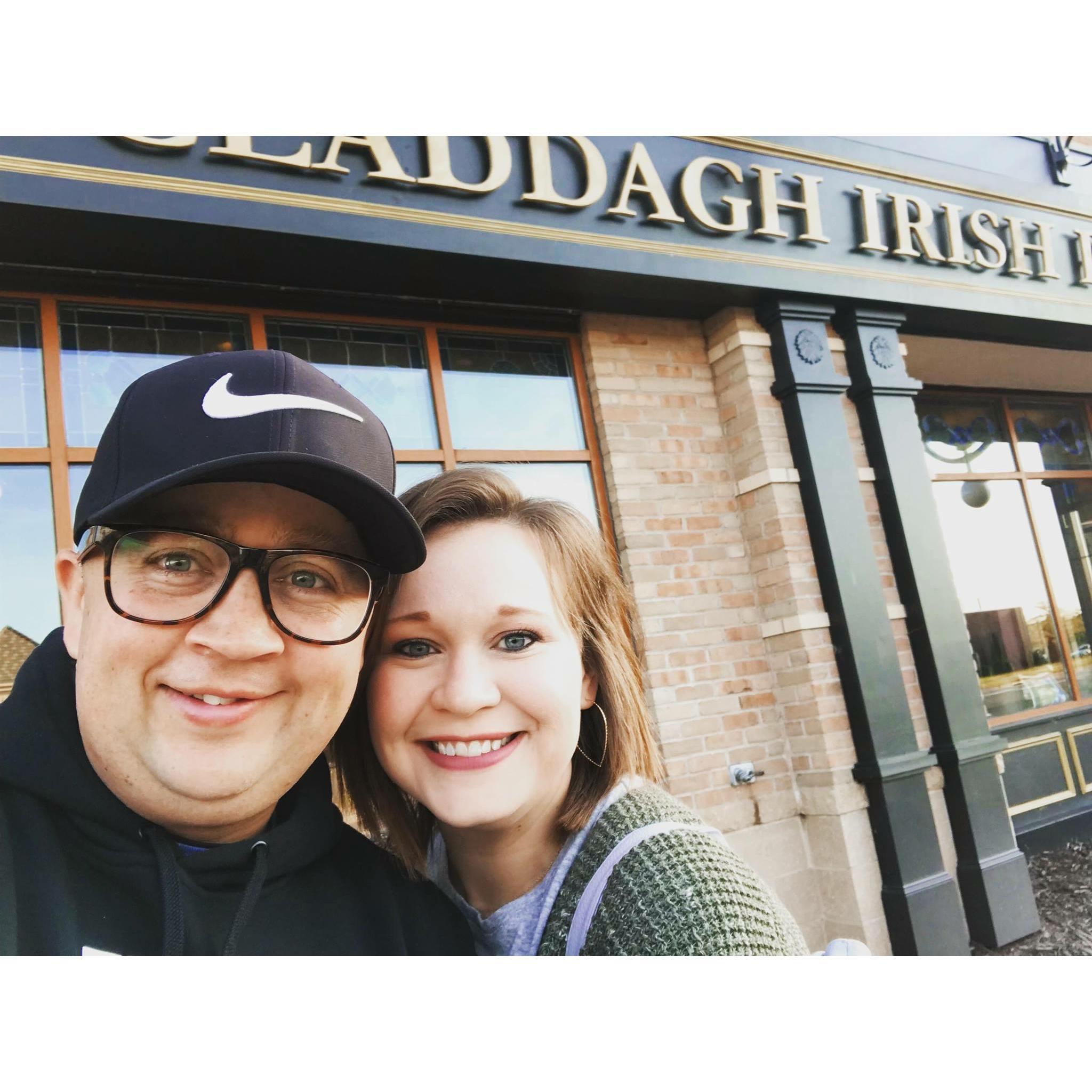 A visit to Claddaugh Irish Pub - our first date!