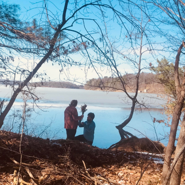 Paul proposing at Camp Wapo.