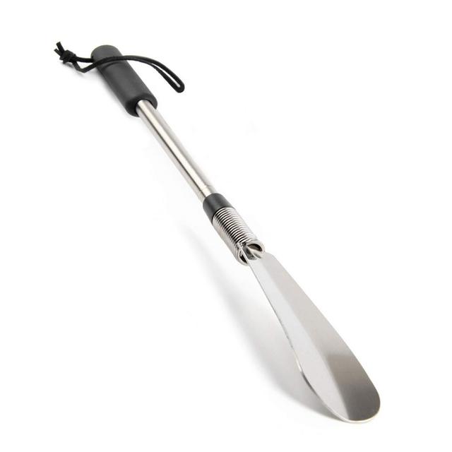 Premium Long Handled Shoe Lifter 16 to 31 Adjustable Expander Shoe Horn - Extends Collapses Stainless Steel Telescopic Spring Shoehorn