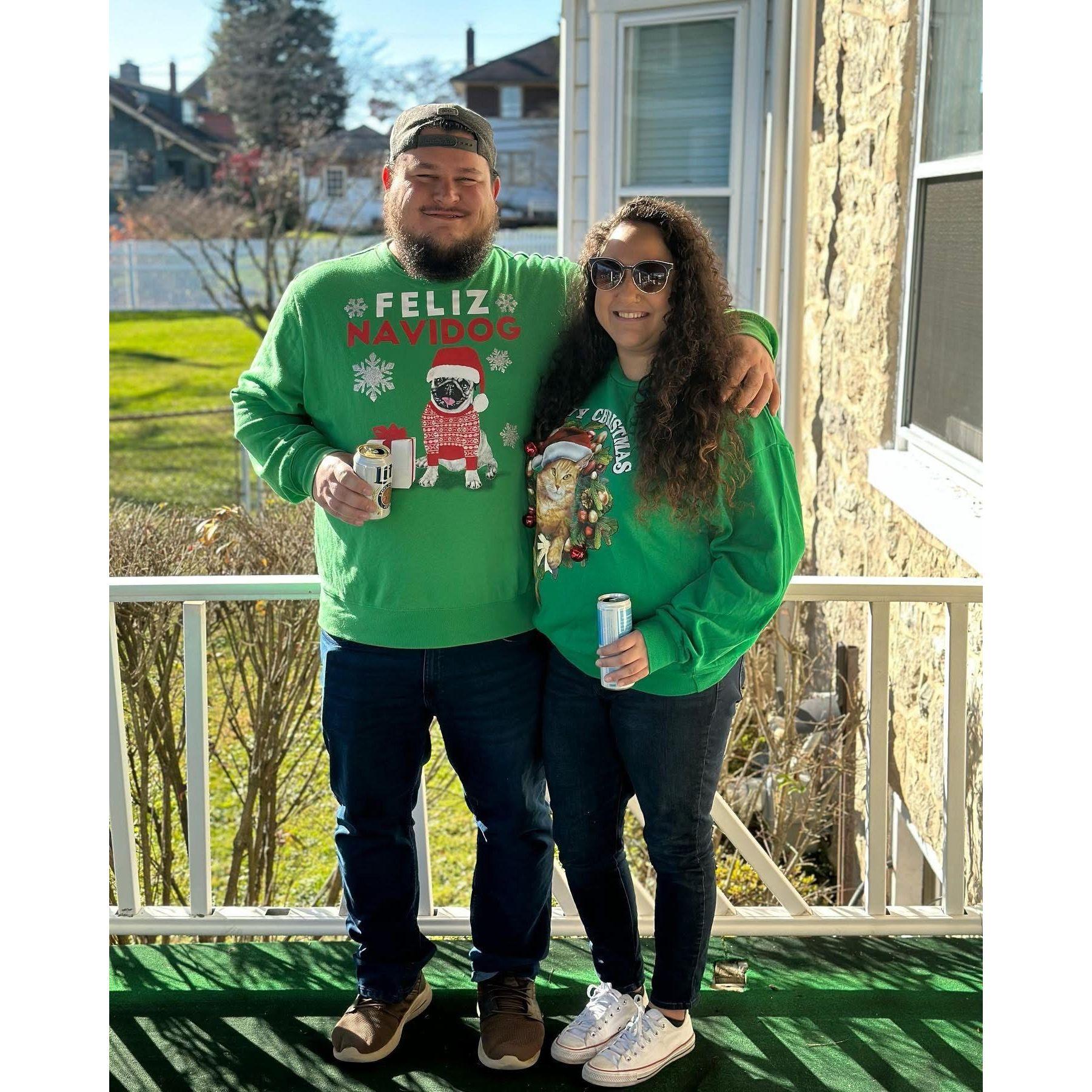 ....and matching sweaters.