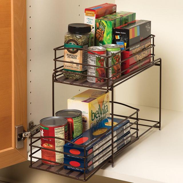 Dvorak 2 Tier Sliding Basket Cabinet Organizer