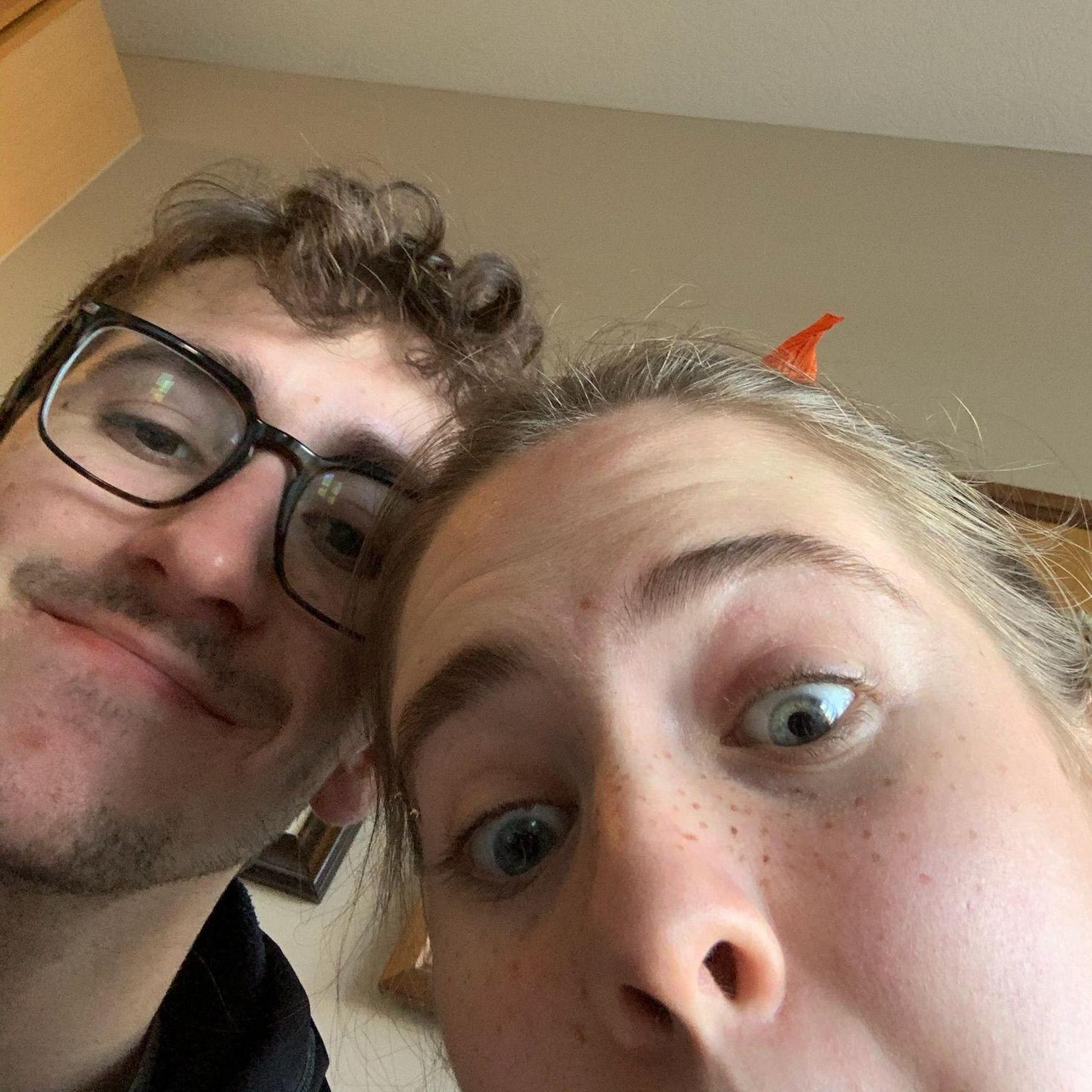 When two goofy people end up in a relationship, you're bound to end up with a few goofy selfies.