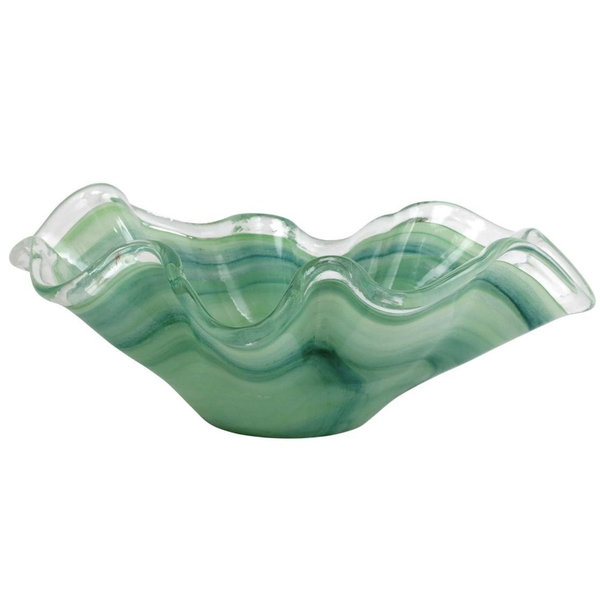 VIETRI Onda Glass Green Large Bowl
