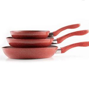 Set de 3 Sartenes Color Rojo de 20, 24 y 28 Cm